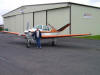 A happy customer with his upgraded airplane