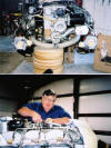 G35 engine being installed